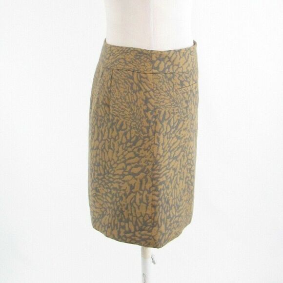 Beige gray abstract ANN TAYLOR LOFT A-line skirt 2 - Picture 5 of 13